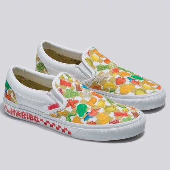 VANS X HARIBO M 8 / W 9.5 Classic Slip On Sneaker Checkerboard Gummy Bear - Picture 1 of 10